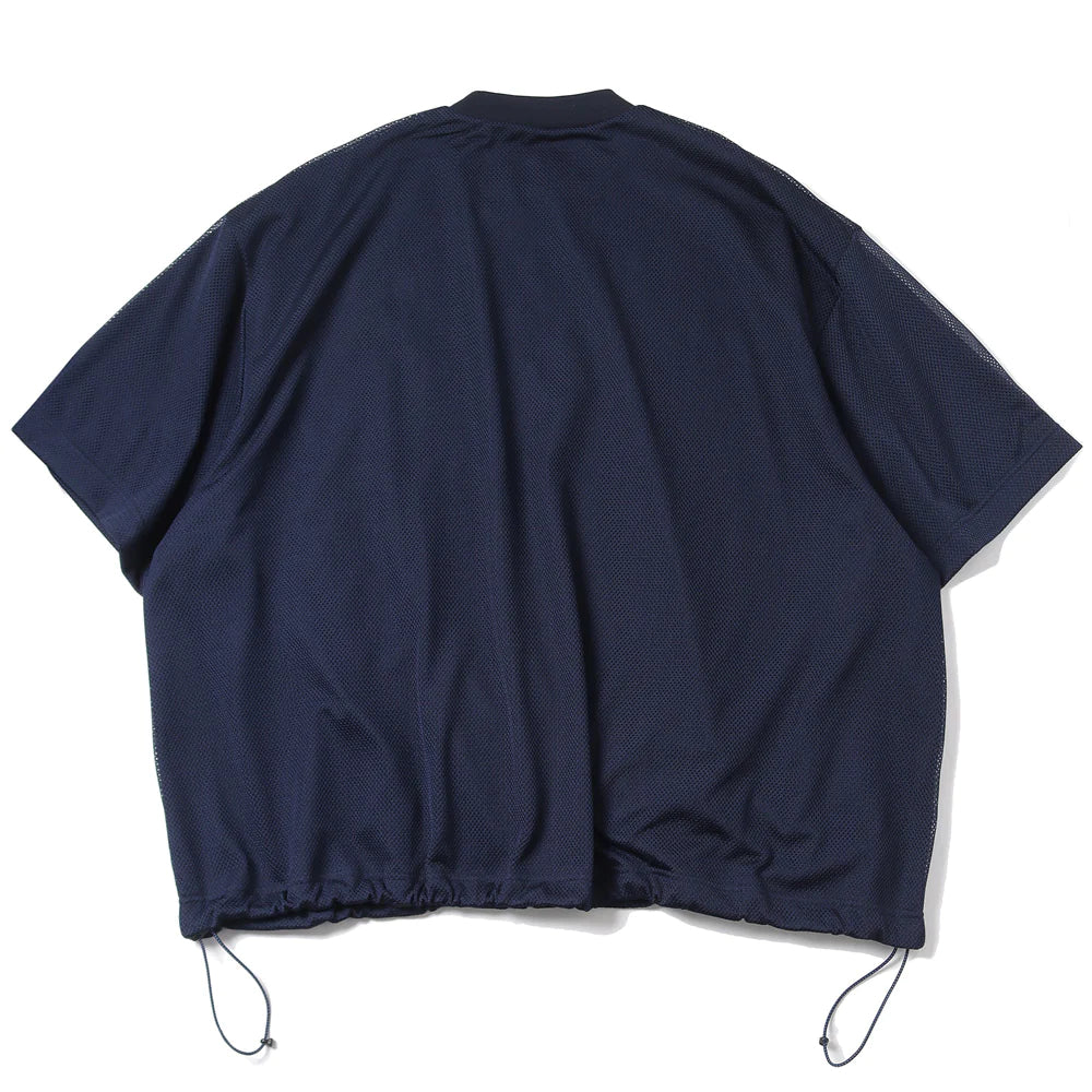 is-ness BALLOON DOUBLE LAYERED MESH SHORT SLEEVE T-SHIRT